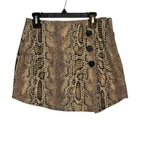 Haute Monde tan gold snake print skort size Small